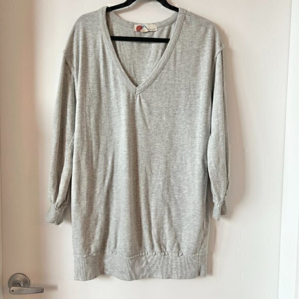 Free People Beach Gray Slouchy Oversized Pullover Size XS